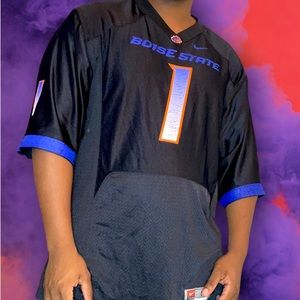 Men's Nike #1 Black Boise State Broncos Jersey, Size: Large, Blue